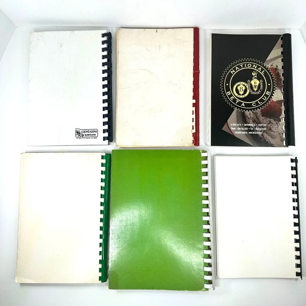 Vintage Community Cookbook Lot 6 Spiral Bound Virginia Beta Club Beta Sigma Phi